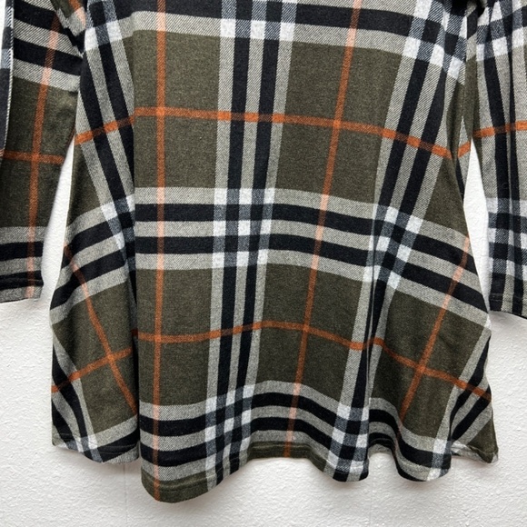 Papillon Flannel Womens Tunic Top Small Side Pockets Academia Chic Warm Cozy - Picture 5 of 13
